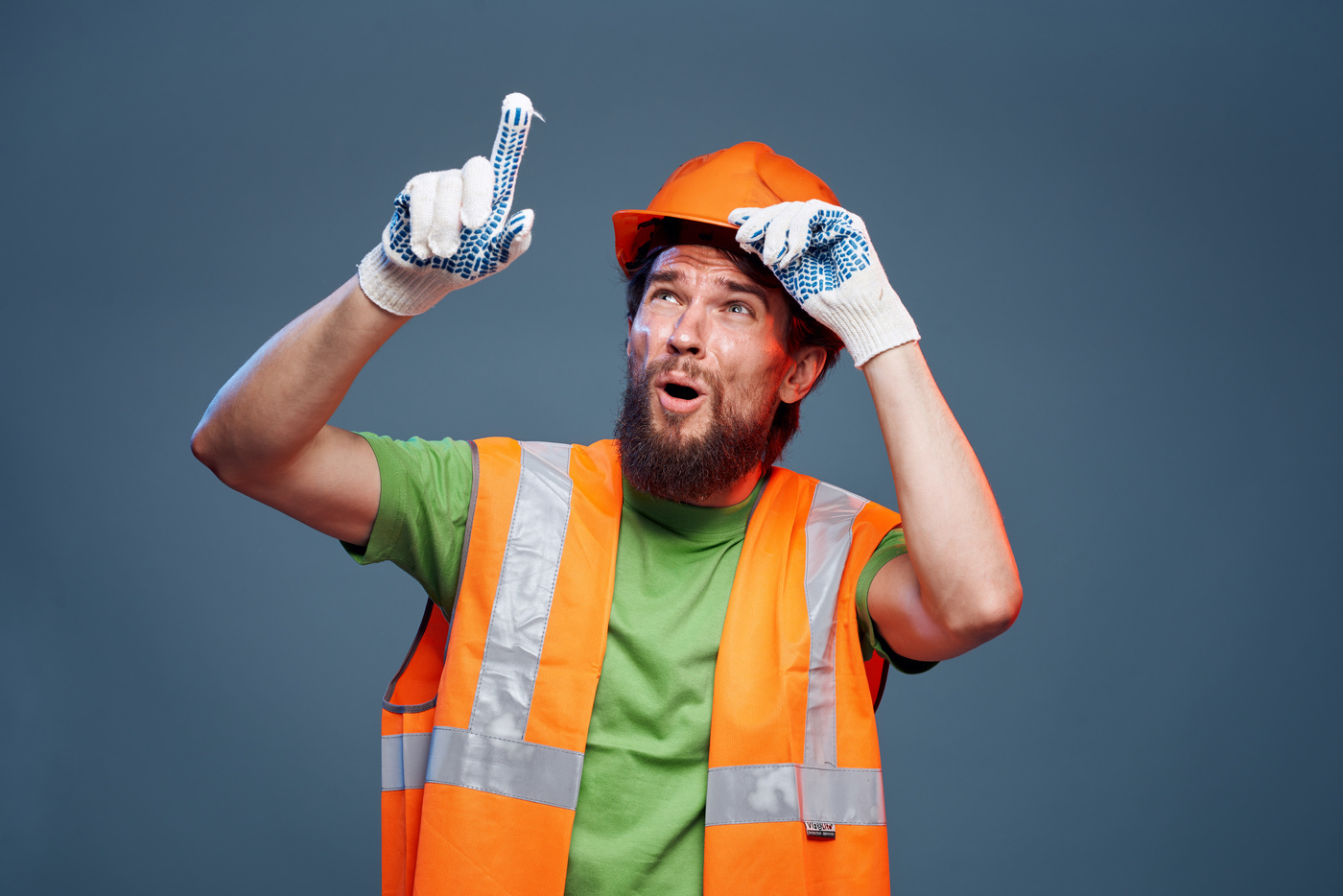 Worker Male Construction Uniform Emotions Cropped View Industry Professional